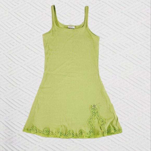 NWOT Vintage La Senza Cotton Lingerie Slip-On Dress with slit - Picture 4 of 7